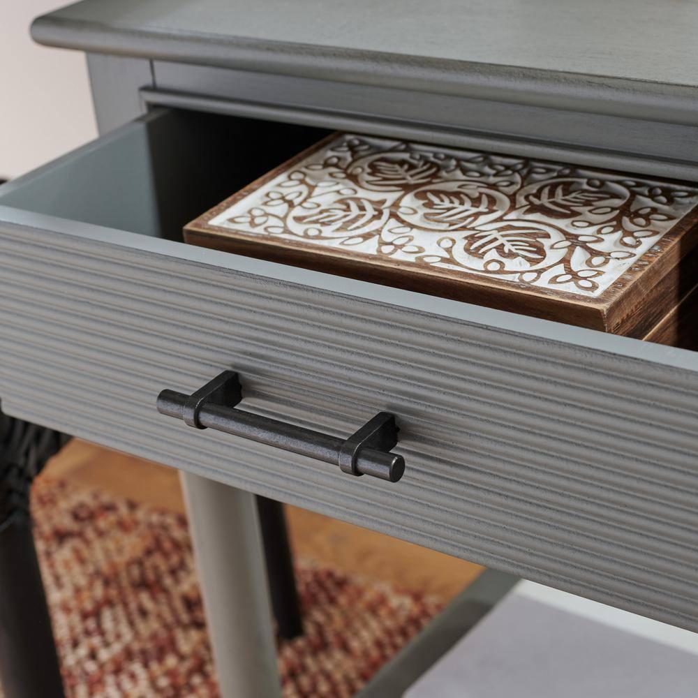 Ryder 1 Drawer Accent Table - Distressed Grey - Safavieh