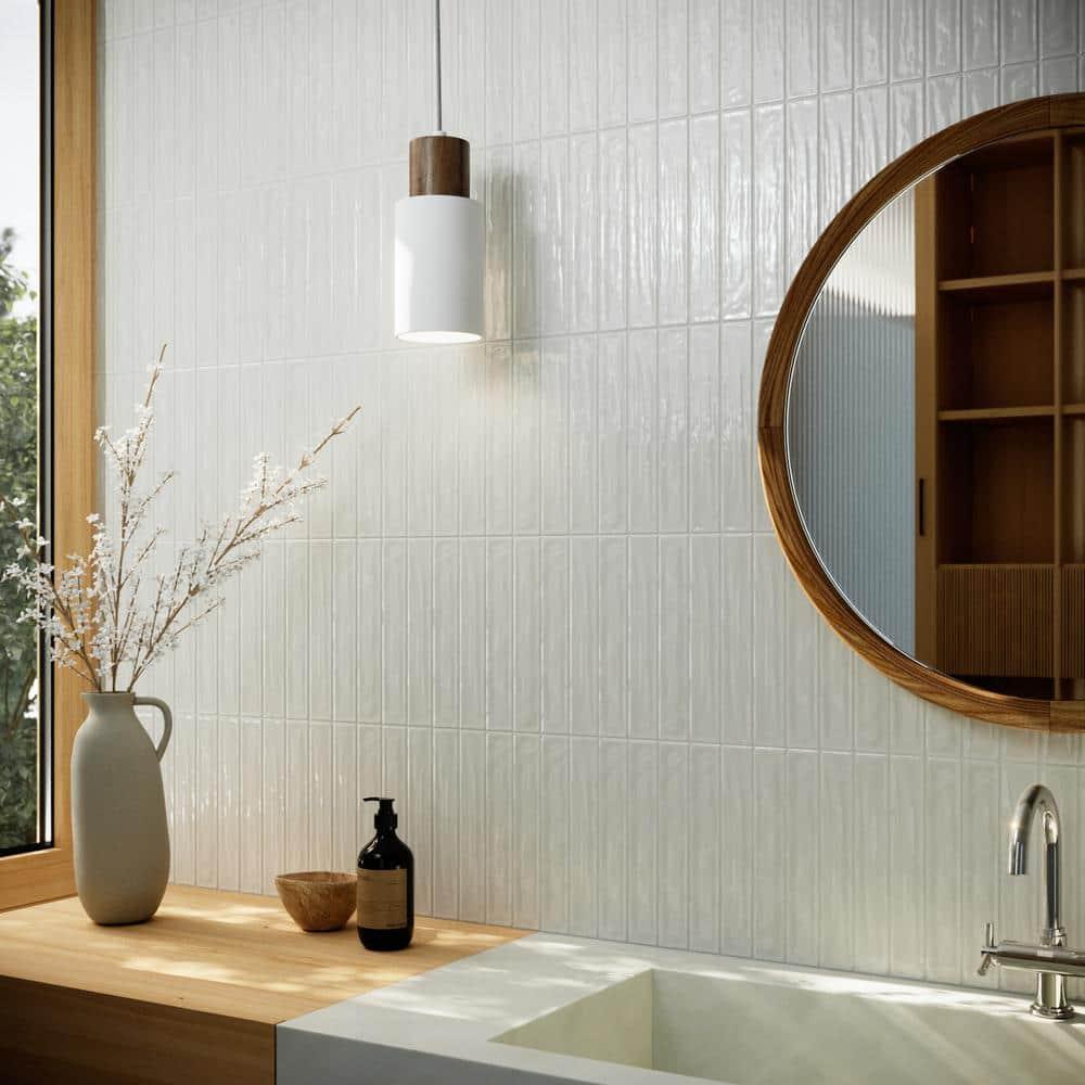 Nova 1.97 in. X 11.81 in. Polished Ceramic Subway Wall Tile