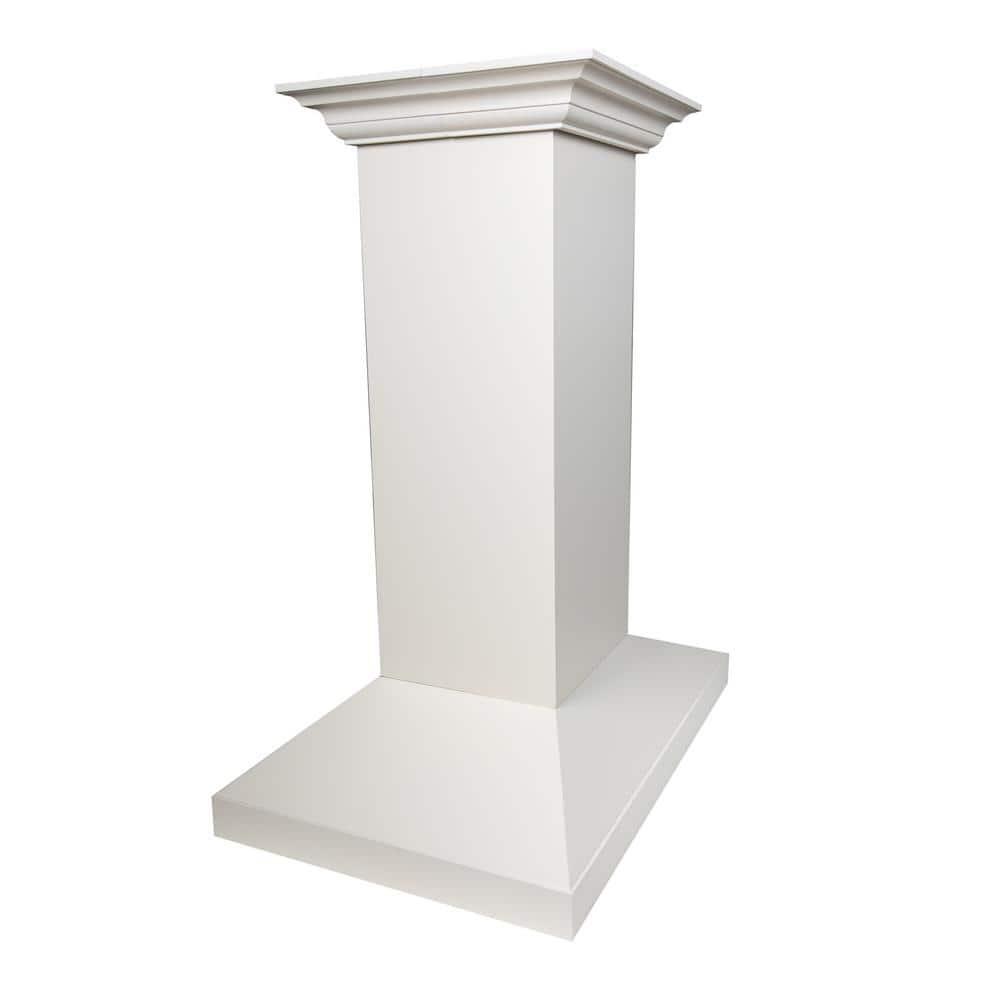 ZLINE 36 in. Wooden Island Mount Range Hood in White - Includes Motor