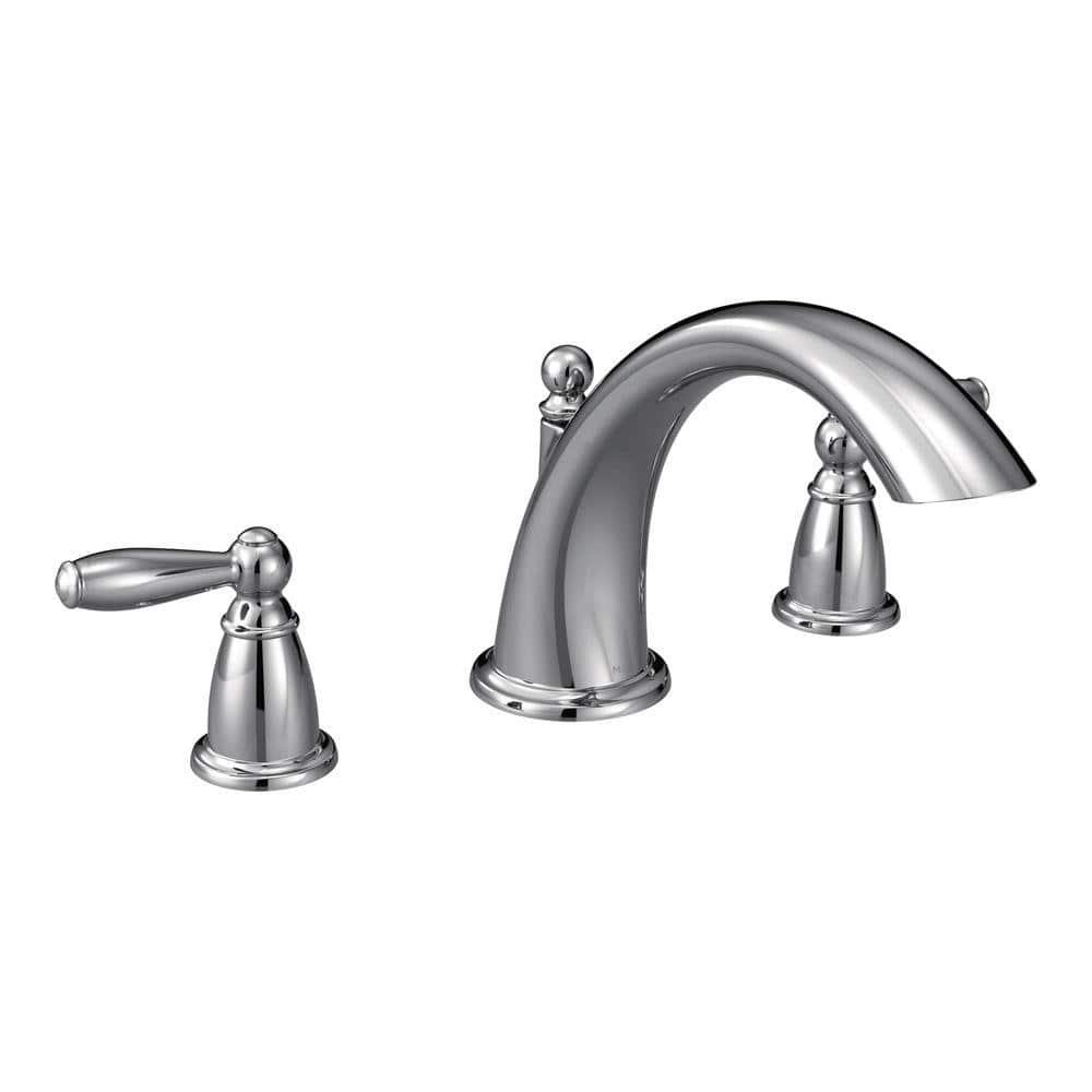 Moen T933 Brantford Chrome Two-Handle Low Arc Roman Tub Faucet Trim Deck Mount