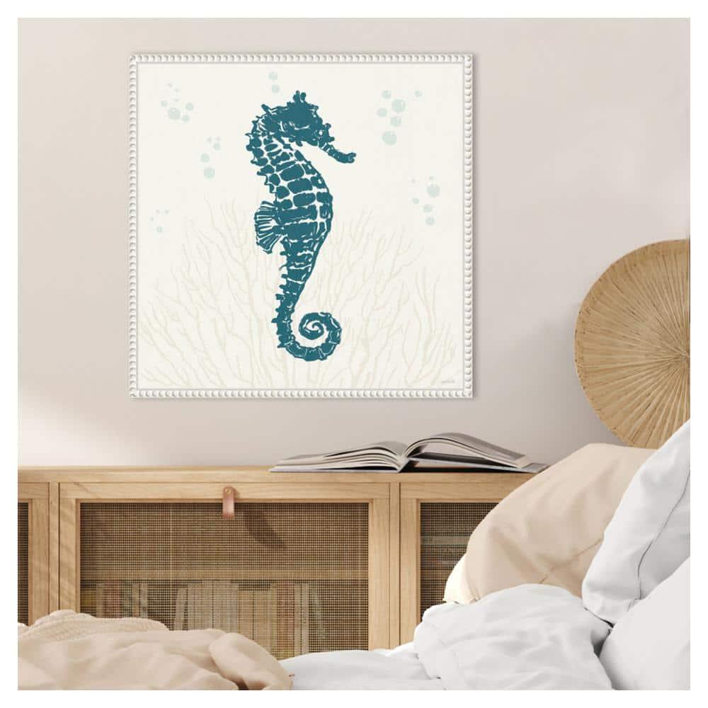 Amanti Art Seaside Style II Blue by Anne Tavoletti Canvas Wall Art Print Framed 22 x 22-in.