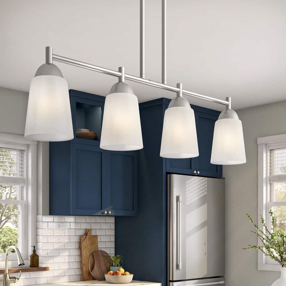 Designers Fountain Malone 4 Light Brushed Nickel Island Pendant, D267M-IS-BN