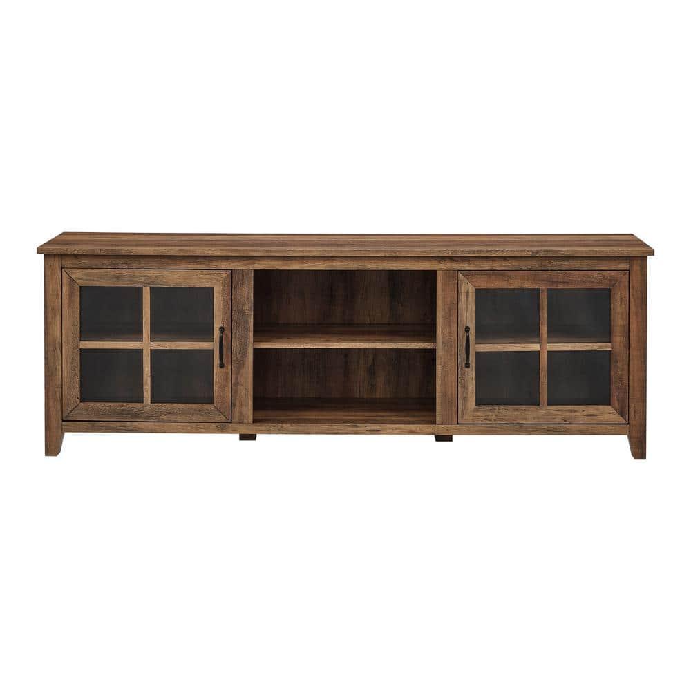 Rustic Oak 70" Farmhouse TV Stand with Cabinet