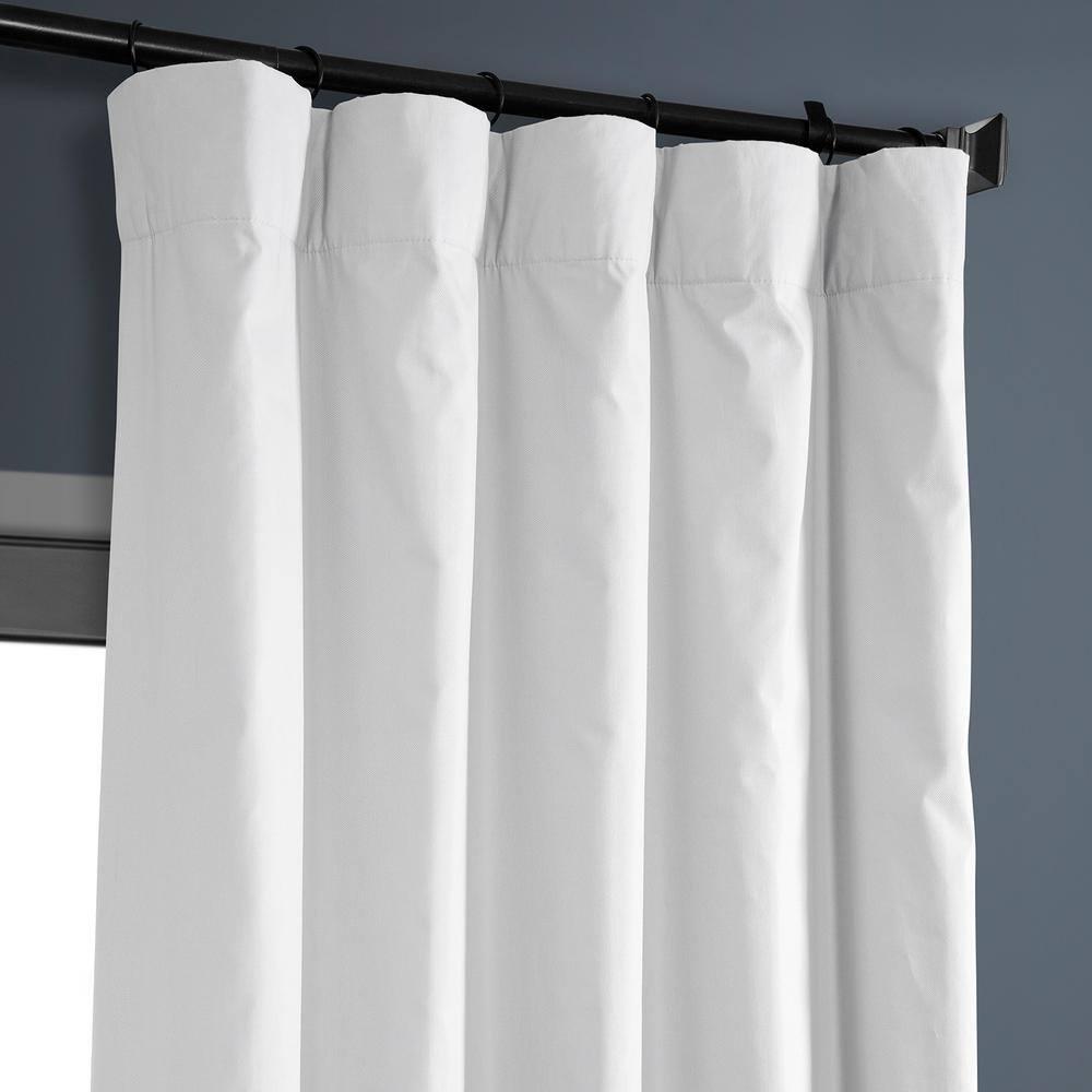 Whisper White Solid Cotton Blackout Curtain (1 Panel), Whisper White, 50W X 84L