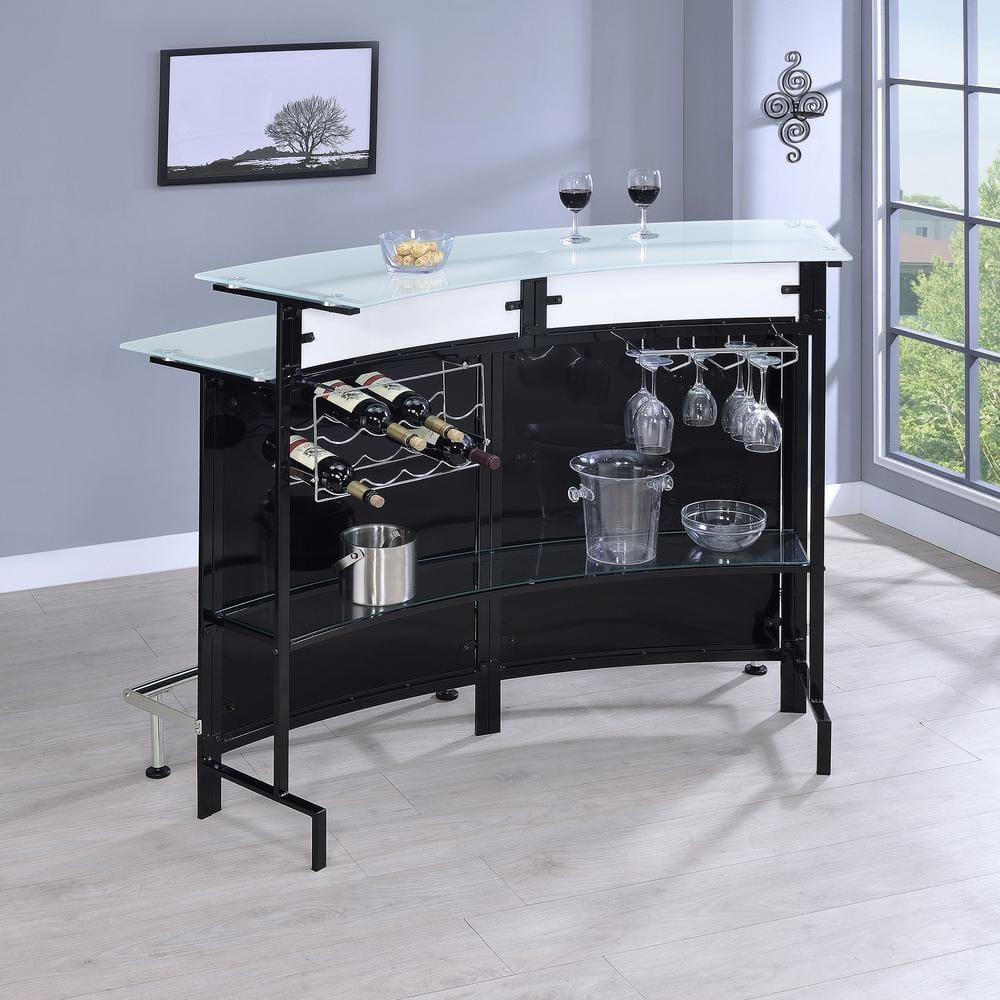 Coaster Company Contemporary Bar Table, Chrome/Black