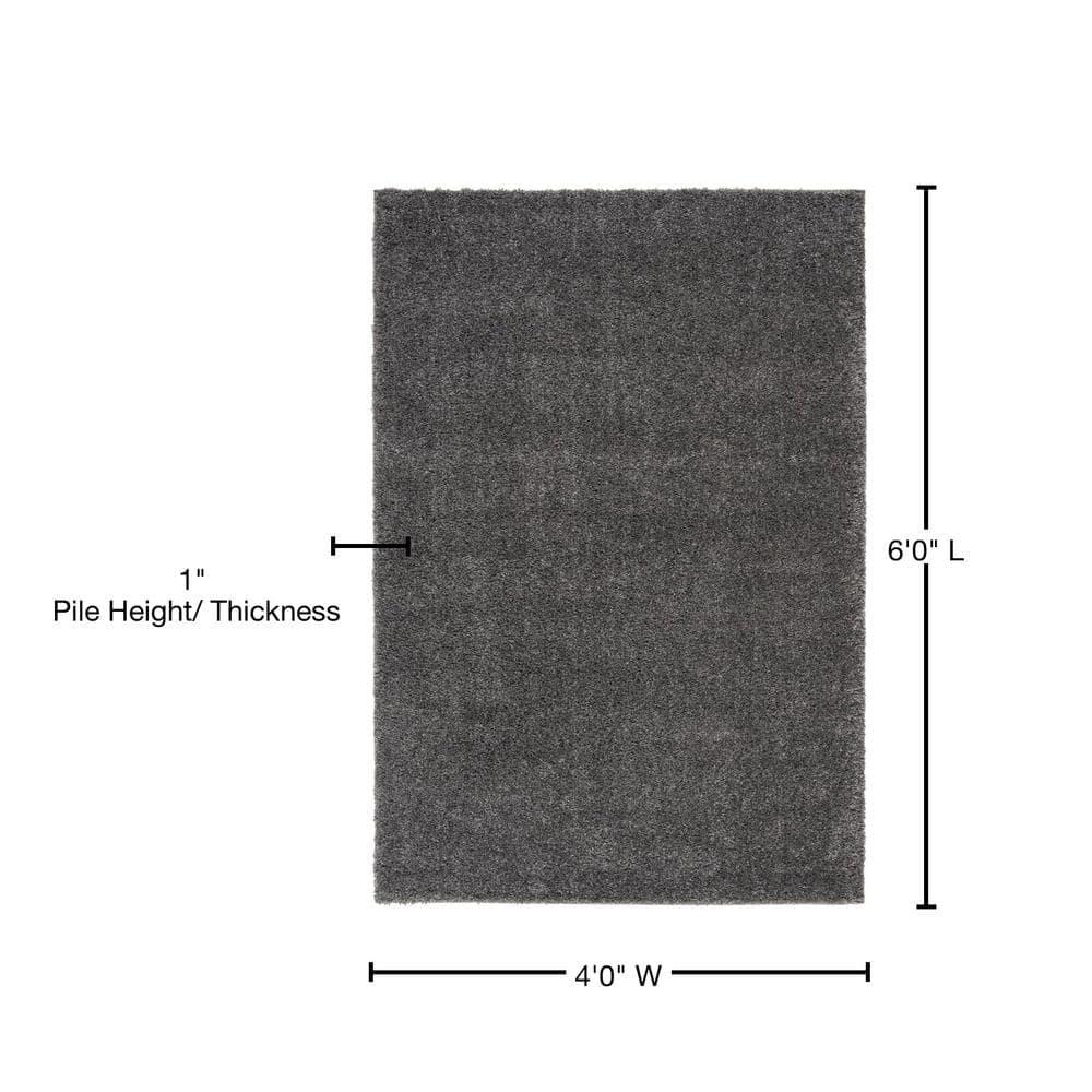 August Shag 900 AUG900 Power Loomed Indoor Area Rug - Grey - 4'x6' - Safavieh