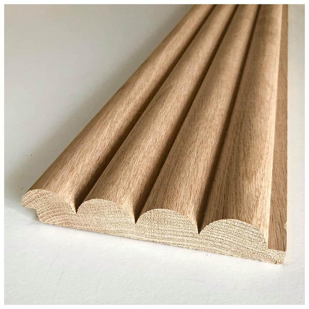 TIMELINE Fluted Solid Oak Wall Paneling 6" x 72" Real Wood Tambour Reeded Shiplap Wainscot