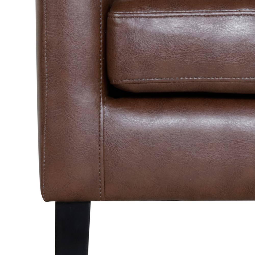 Noble House Annisa Faux Leather Club Chair, Dark Brown and Espresso