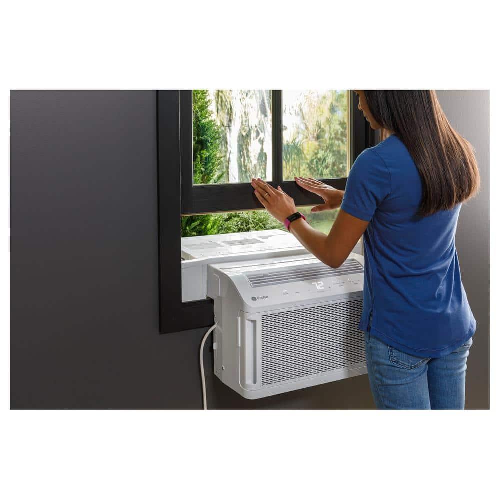 GE Profile ClearView 8300 BTU Smart Window Air Conditioner with Built-In Wi-Fi and Ultra-Quiet Operation for Medium Rooms (White)