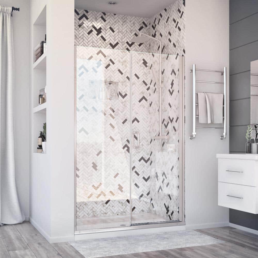 Holcam DESD180.BNK.CLR.4471.HS Distinctive Elite 43.06" W x 71.38" H Hinged Semi-Frameless Shower Door