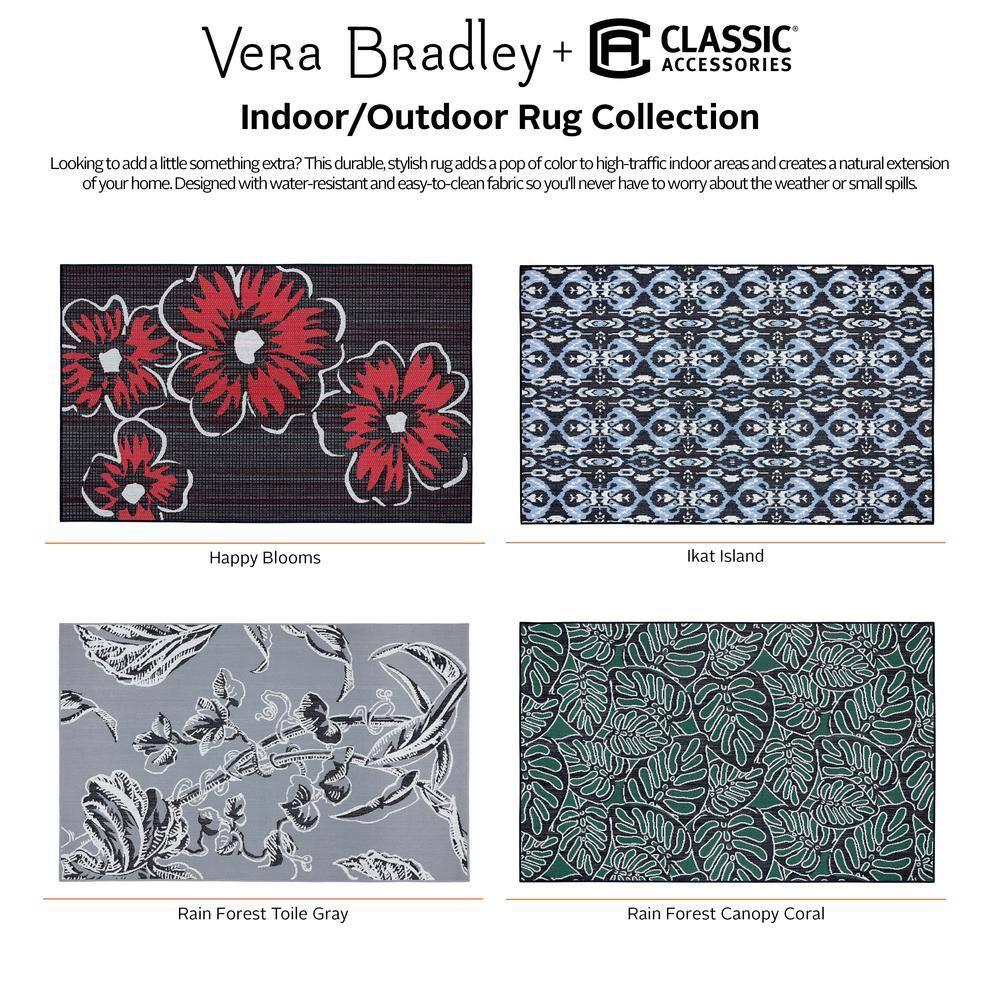 Vera Bradley Floral Black/Red Indoor / Outdoor Area Rug