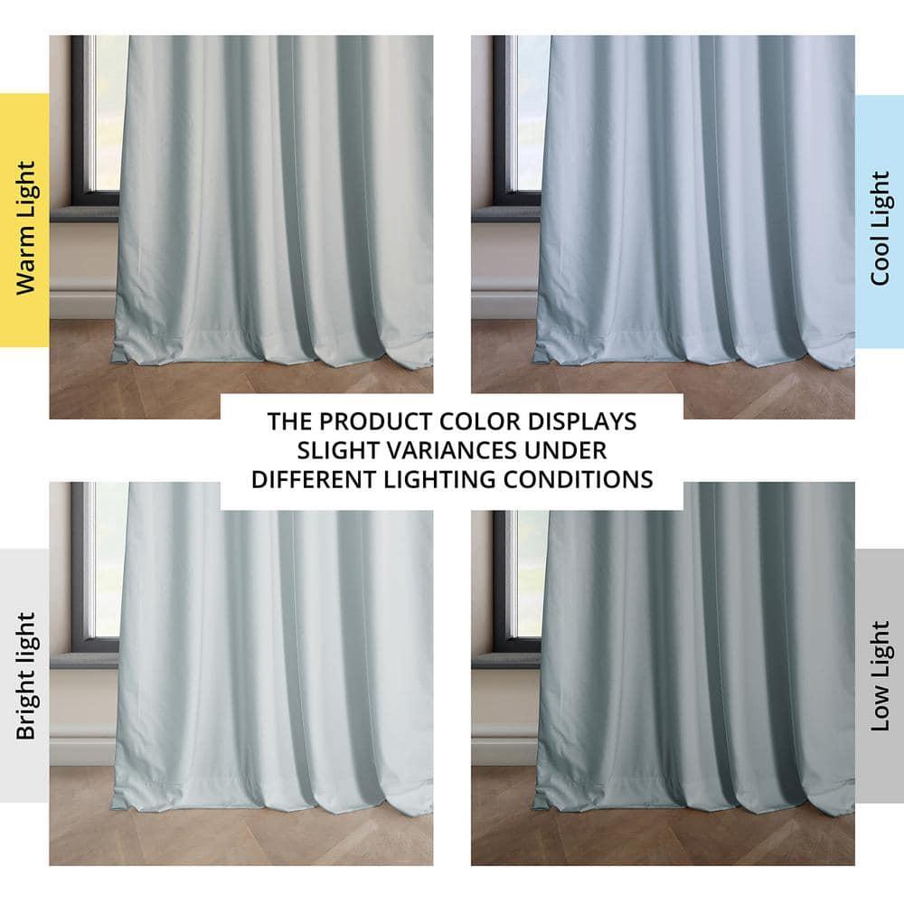 Half Price Drapes Aquarius Blue Heritage Plush Velvet Room Darkening Curtains (1 Panel), 50W X 108L