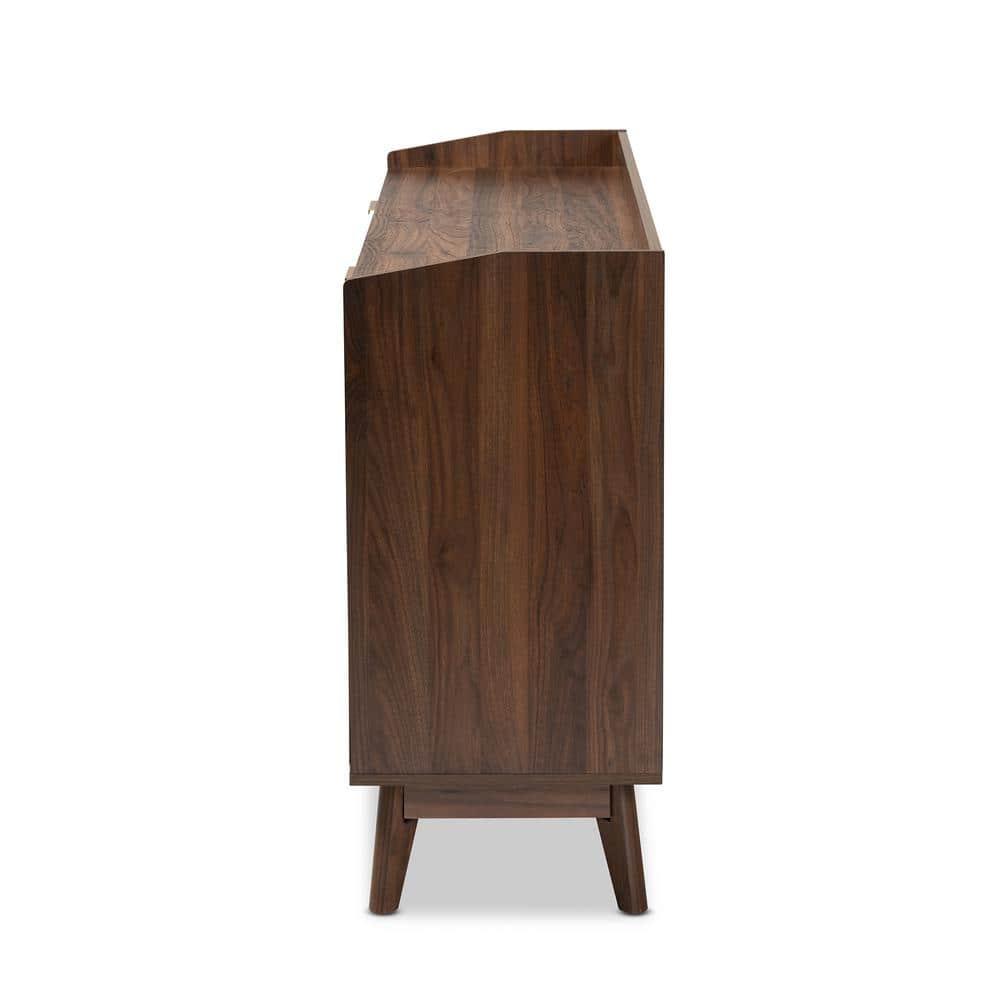 Baxton Studio Lena Mid-Century Modern Walnut Brown Finished 6-Drawer Wood Dresser