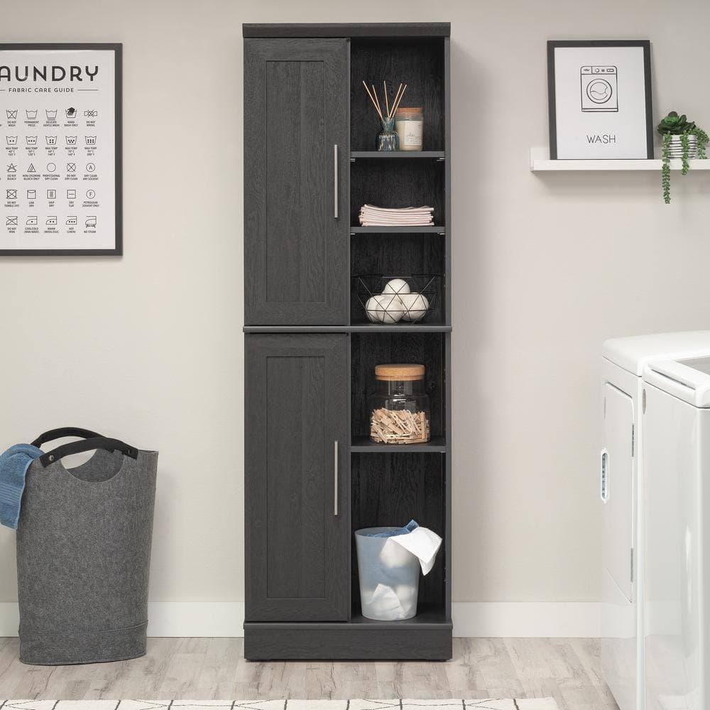 Sauder Homeplus Engineered Wood Storage Cabinet in Raven Oak Finish