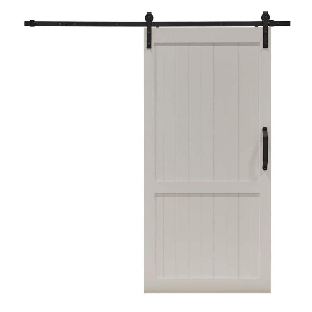 LTL Home Products Millbrooke 84'' Hollow Paneled with Installation Hardware Kit Barn Door