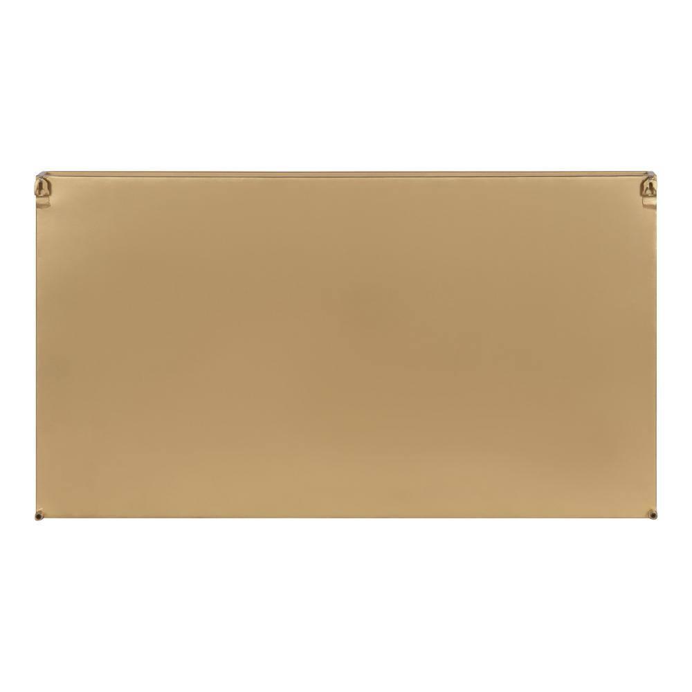 28"x16" Lintz Metal Framed Decorative Wall Mirror with Shelf Gold: Modern Rectangle, No Assembly - Kate & Laurel All Things Decor