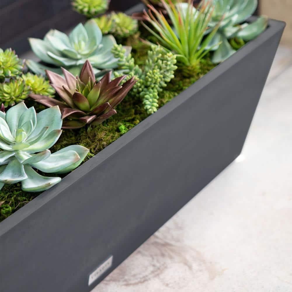 9 in. x 25 in. Black Plastic Window Box