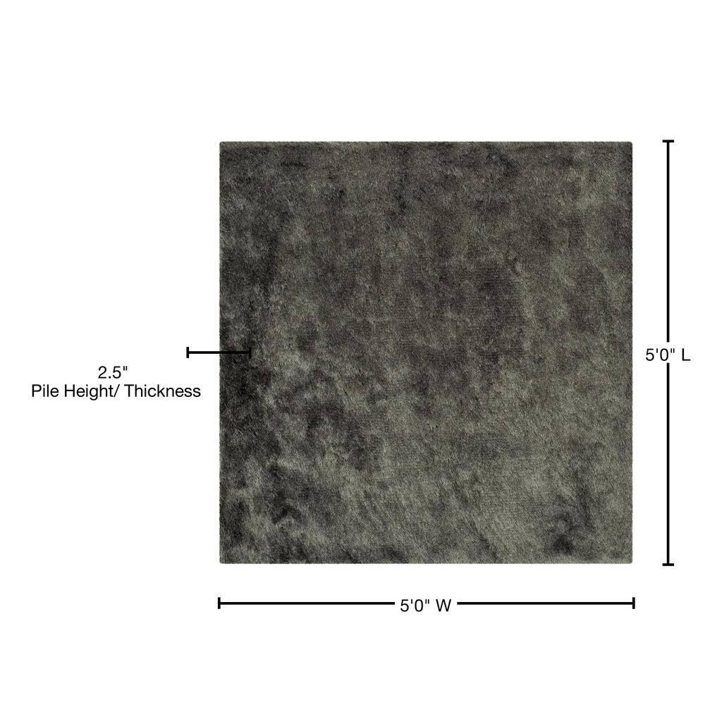 Shag SG511 Hand Tufted Area Rug - Titanium - 5'x5' - Safavieh.