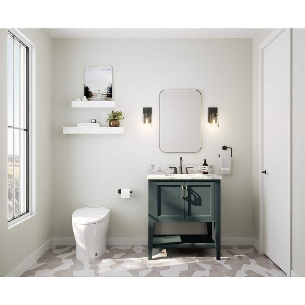 Better Bevel 20" x 30" Black Metal Framed Mirror | Rectangle Bathroom Wall Mirror | Rounded Corner