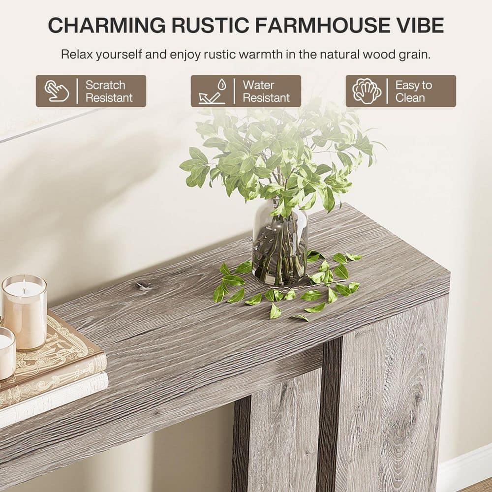 Millwood Pines 70.9" Console Table For Entryway, Farmhouse Wood Sofa Couch Tale