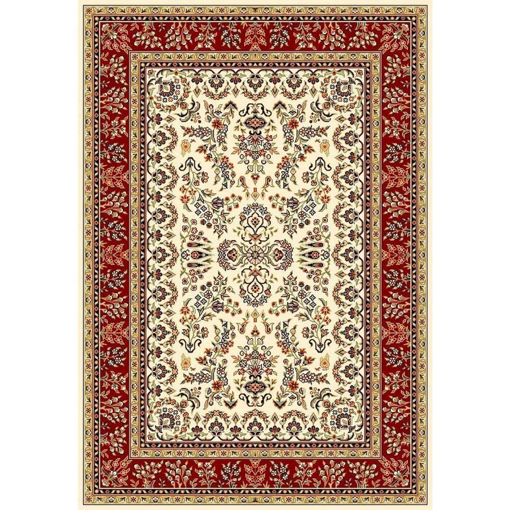 Lyndhurst Sarouk LNH331 Power Loomed Area Rug - Ivory/Red - 4'x6' - Safavieh