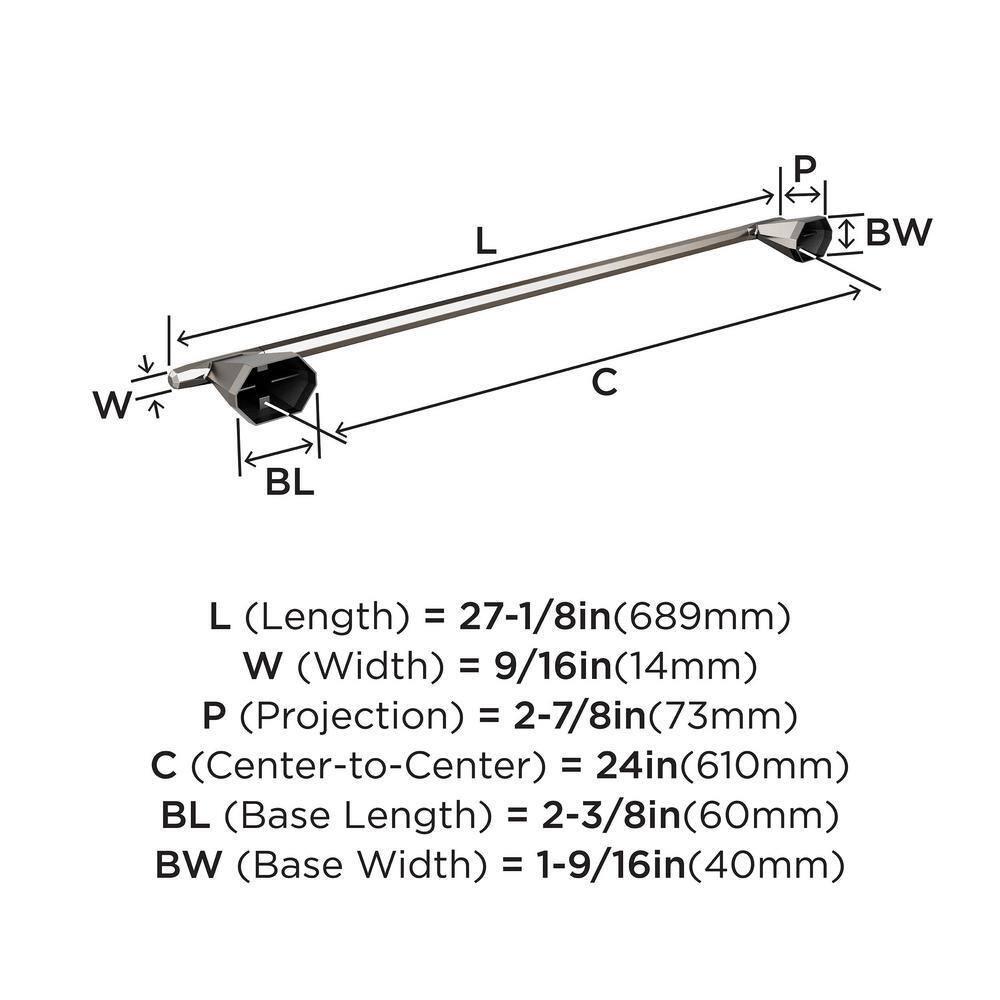 Amerock St. Vincent Brushed Nickel 24 inch (610mm) Towel Bar