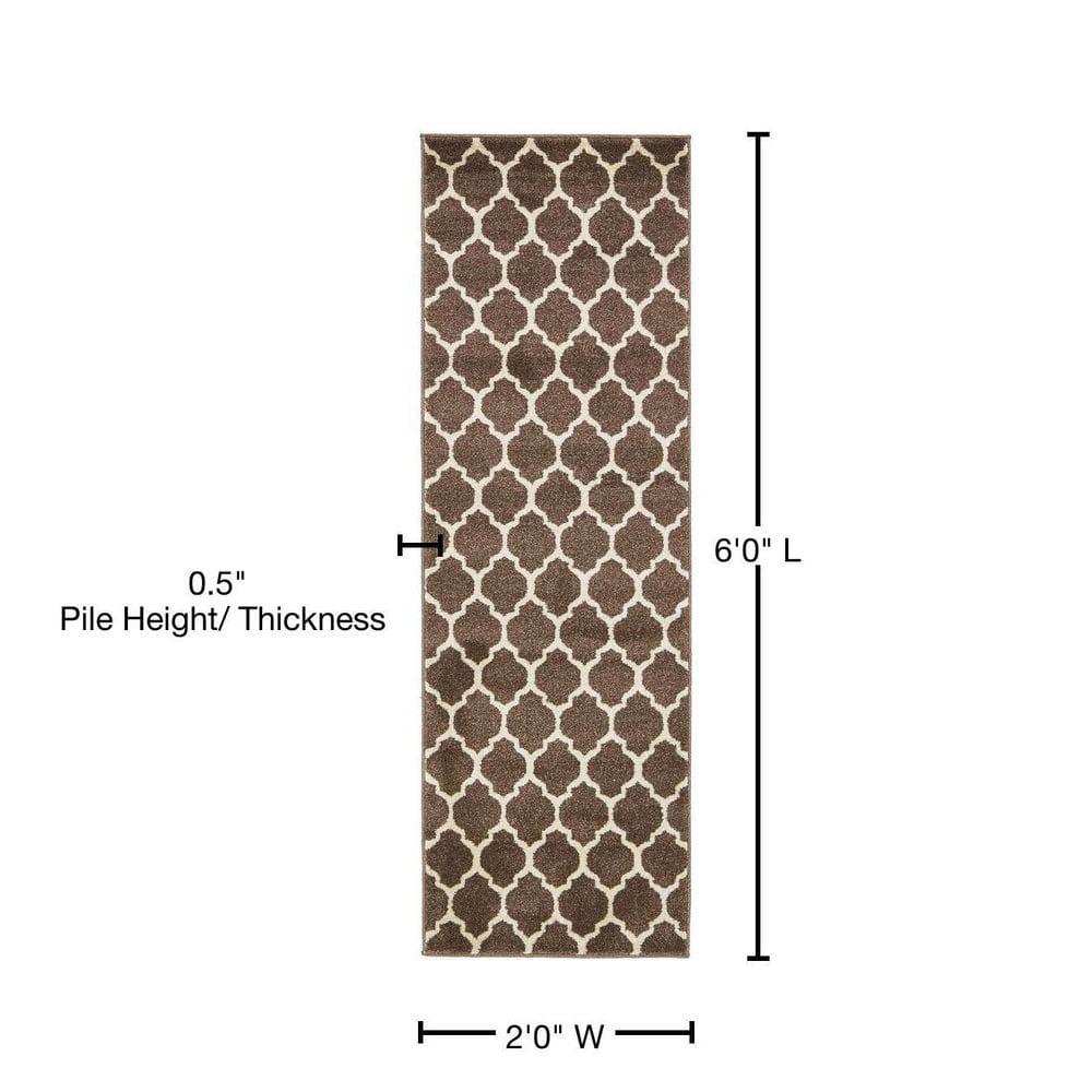 Unique Loom 2' 0 x 6' 1 Trellis Philadelphia Brown Area Rug