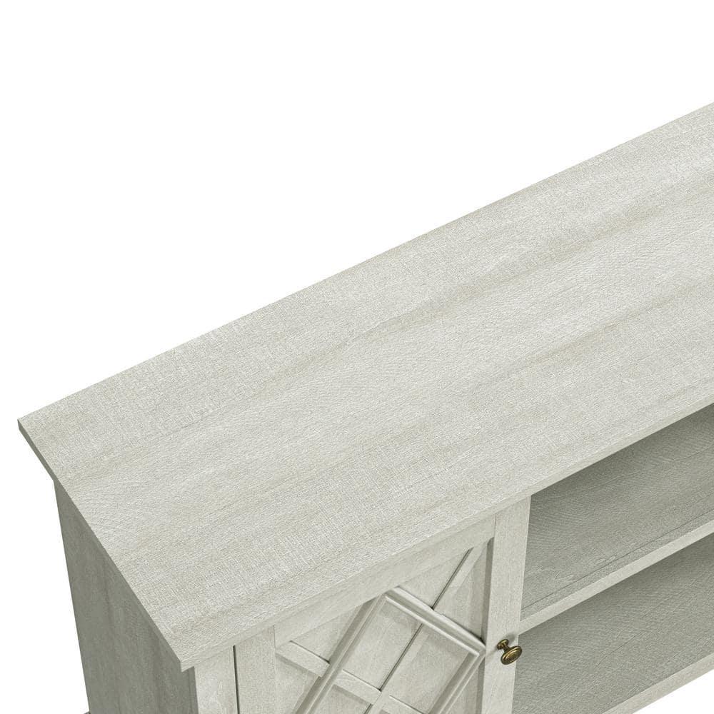 70" Farmhouse Style TV Stand for TVs up to 78" Off White - Festivo: Media Console with Storage