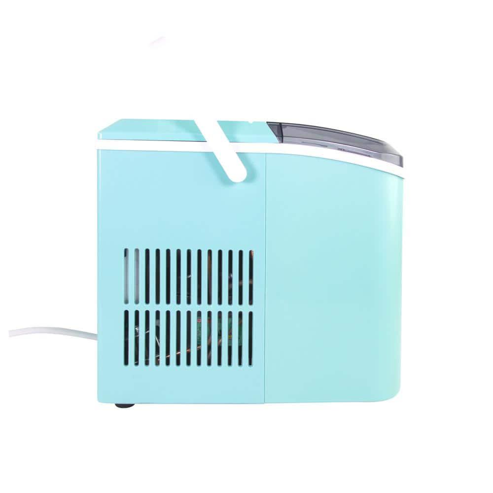 Thermostar TSICEBHNSC26AQ 26-Pound Automatic Self-Cleaning Portable Countertop Ice Maker Machine With Handle, Aqua