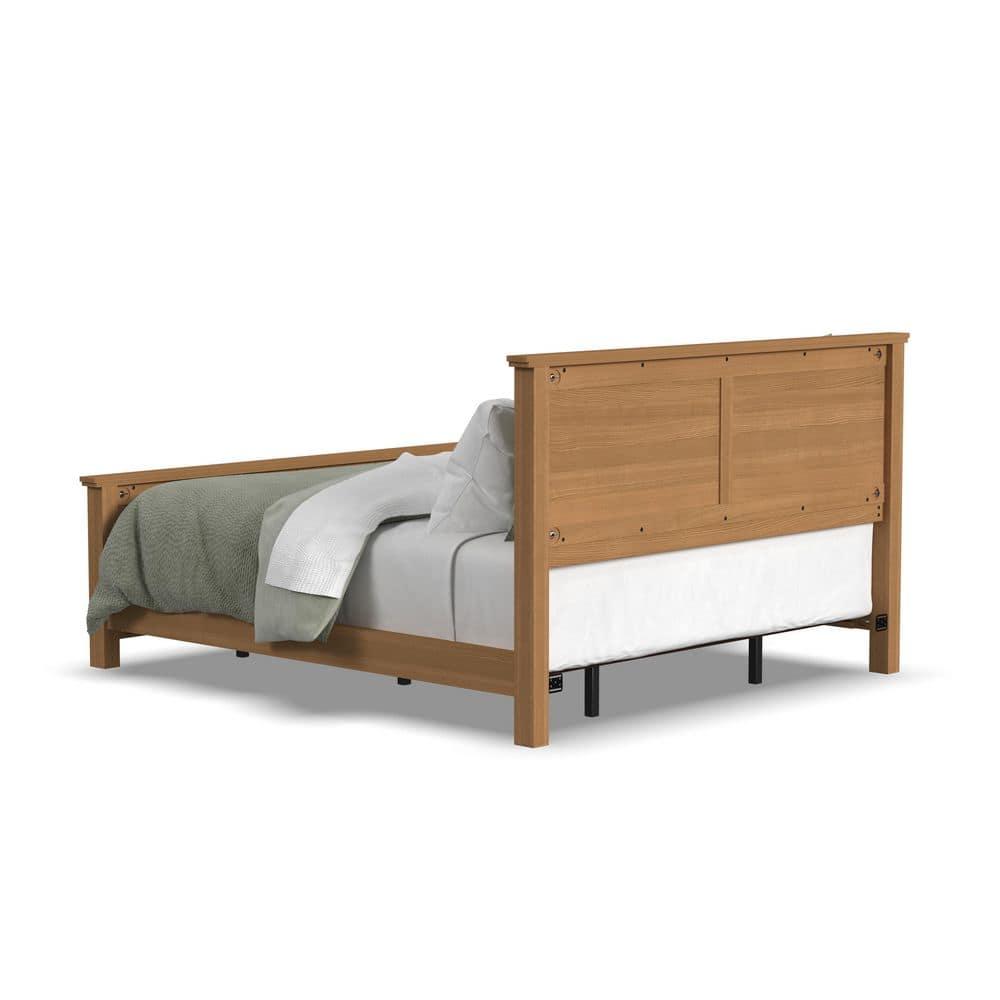 Homestyles Oak Park 82.5" Traditional Wood King Panel Bed in Brown