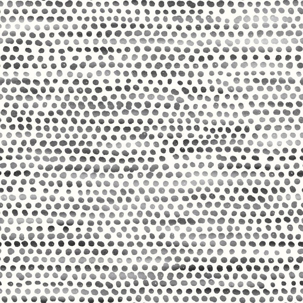 Tempaper & Co. Moire Dots Removable Peel and Stick Wallpaper, Black and White, 28 sq. ft.: Modern Vinyl, Self-Adhesive, Washable