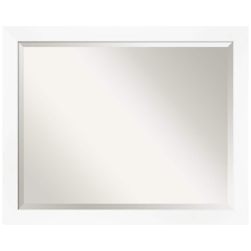 Amanti Art Cabinet White Narrow Framed Wall Mirror - 21.25 x 27.25 in