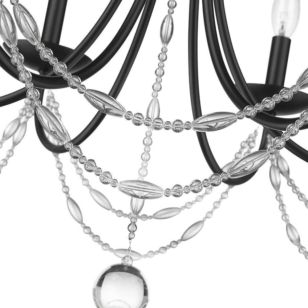 Golden Lighting Mirabella 6-Light Chandelier in Matte Black