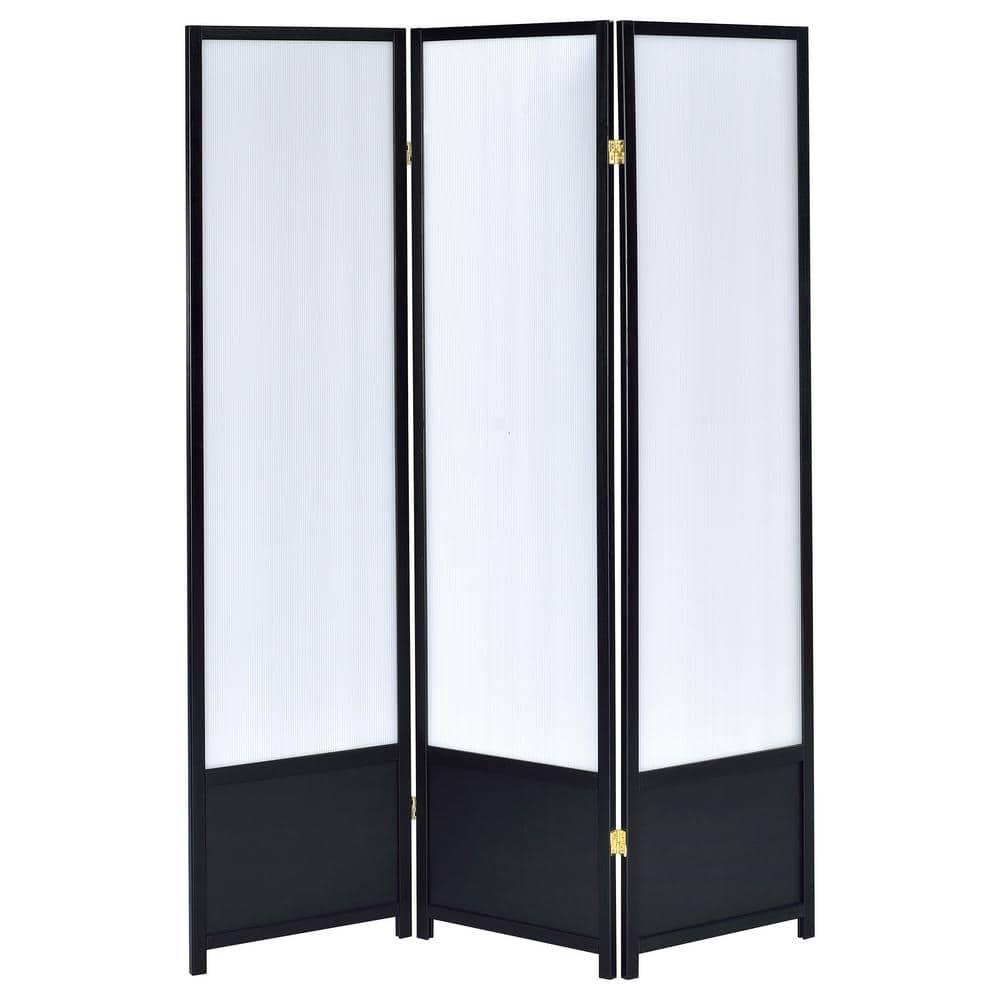 Coaster Home Furnishings Calix 3-panel Folding Floor Screen Translucent and Black