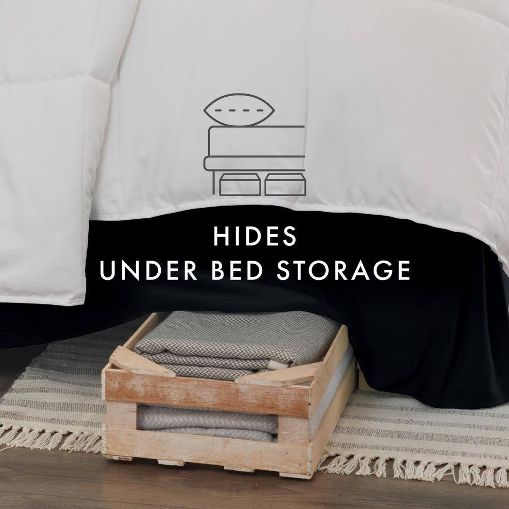 Ienjoy Home Home Collection Black Polyester Ruffled California king Bed Skirt