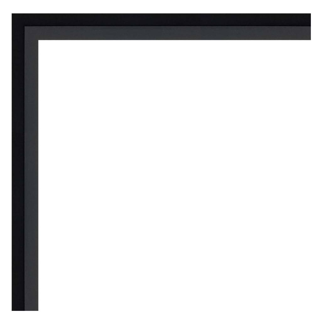 Amanti Art 37" x 25" Lucie Framed Bathroom Vanity Wall Mirror Black : Modern Rectangle, No Assembly Required