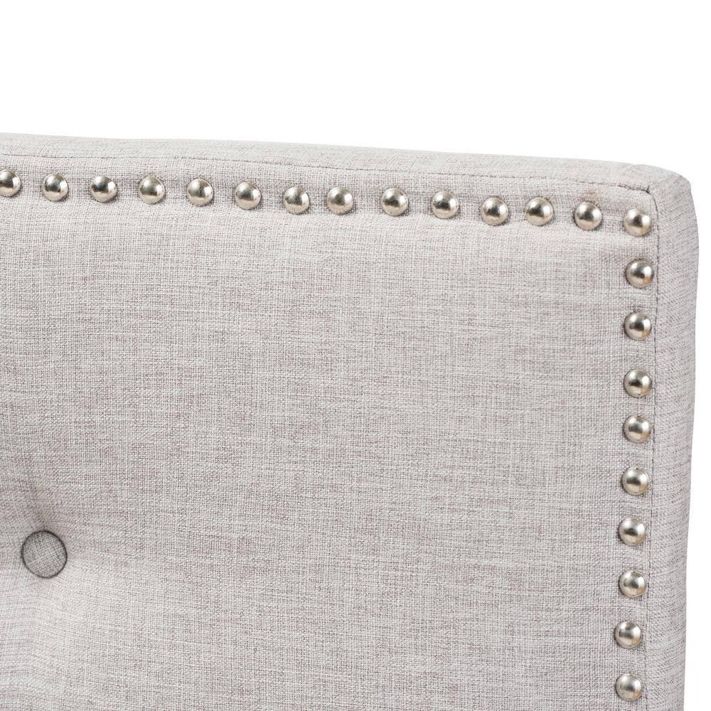 Queen Windsor Modern and Contemporary Fabric Upholstered Headboard Beige - Baxton Studio: Durable Polyester, Nailhead Trim
