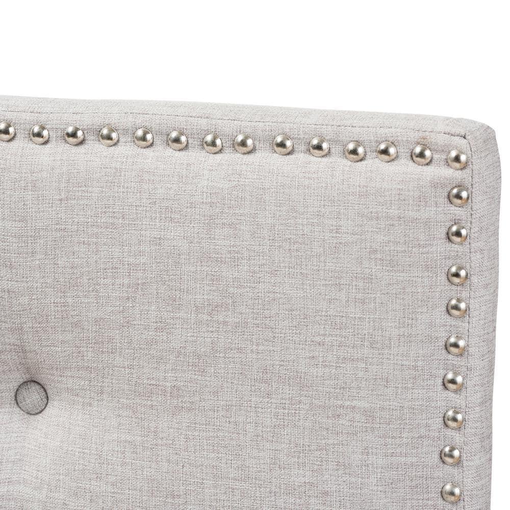 Baxton Studio Windsor Modern and Contemporary Greyish Beige Fabric Upholstered King Size Headboard,Wholesale Interiors