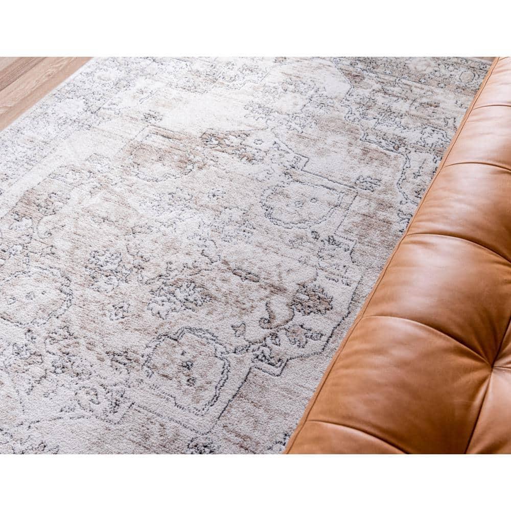 Unique Loom Portland Collection Area Rug - Canby (5' 3" x 8' Rectangle Ivory/Beige)