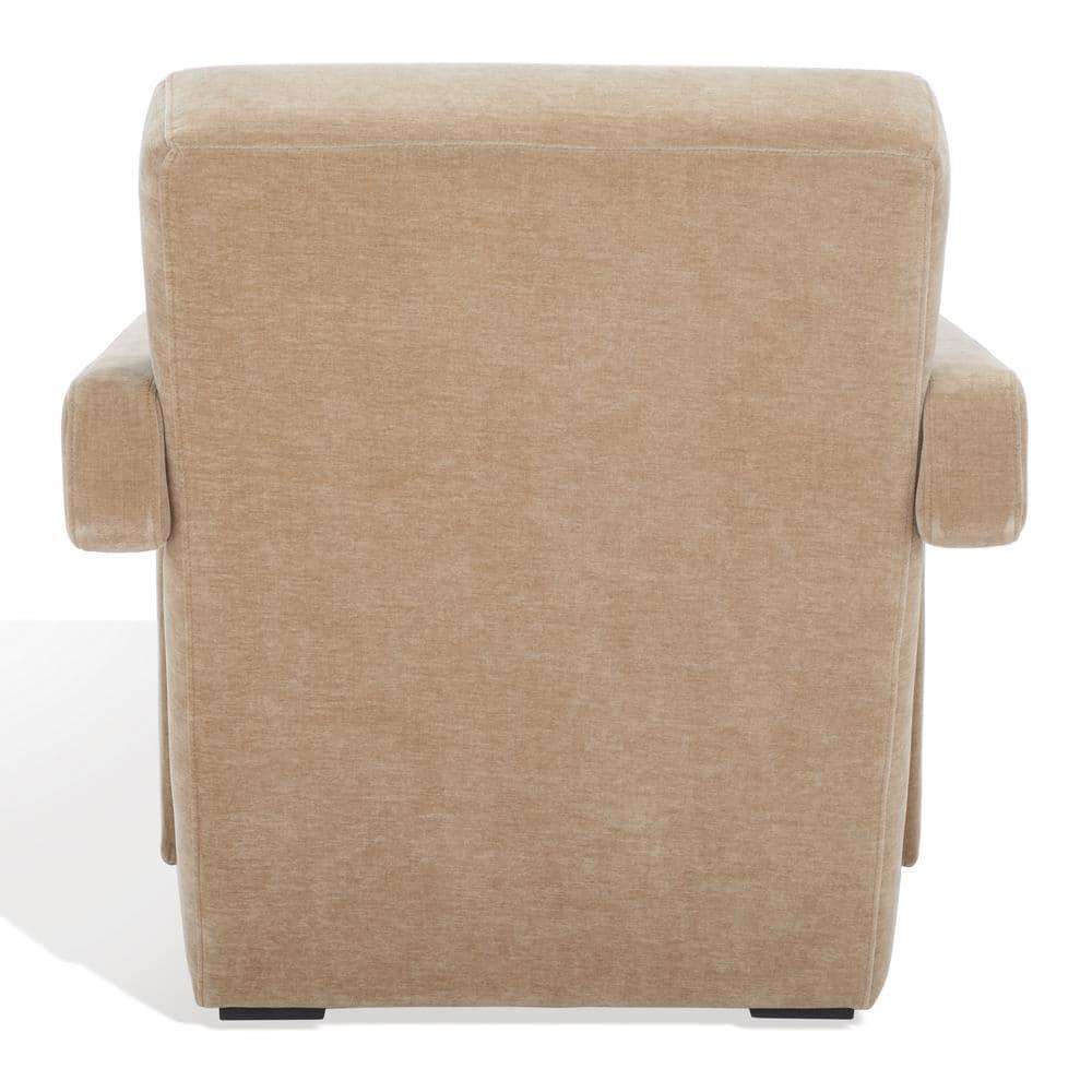 Safavieh  Couture Taylor Modern Velvet Accent Chair - 27 in. W x 35 in. D x 30 in. H Light Brown