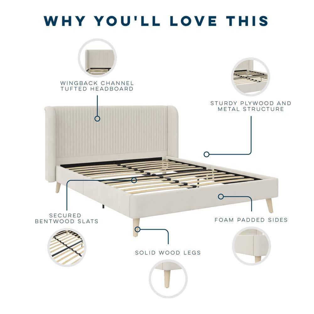 Holly Queen Size Upholstered Platform Bed