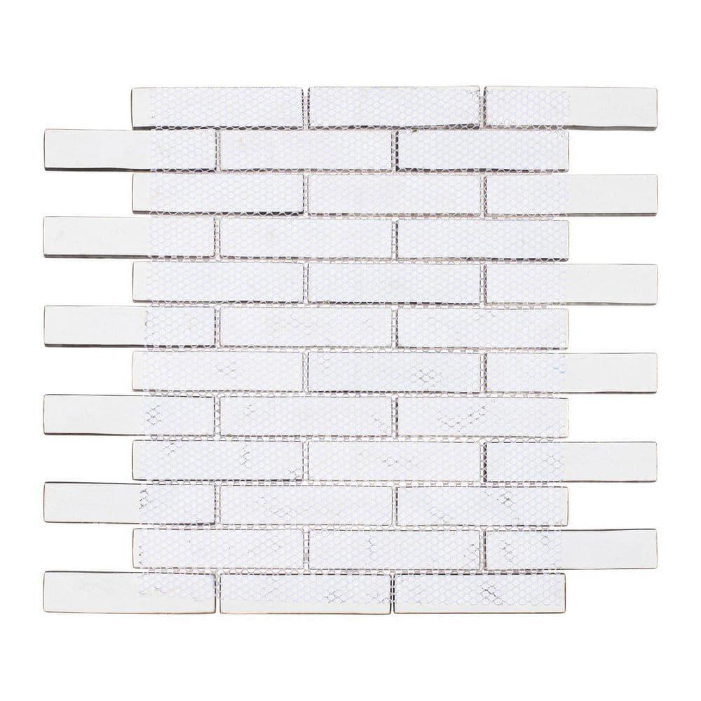 Giovan 1" x 4" Glass Brick Joint Mosaic Shower Walls, Kitchen Backsplash and Floor Tile