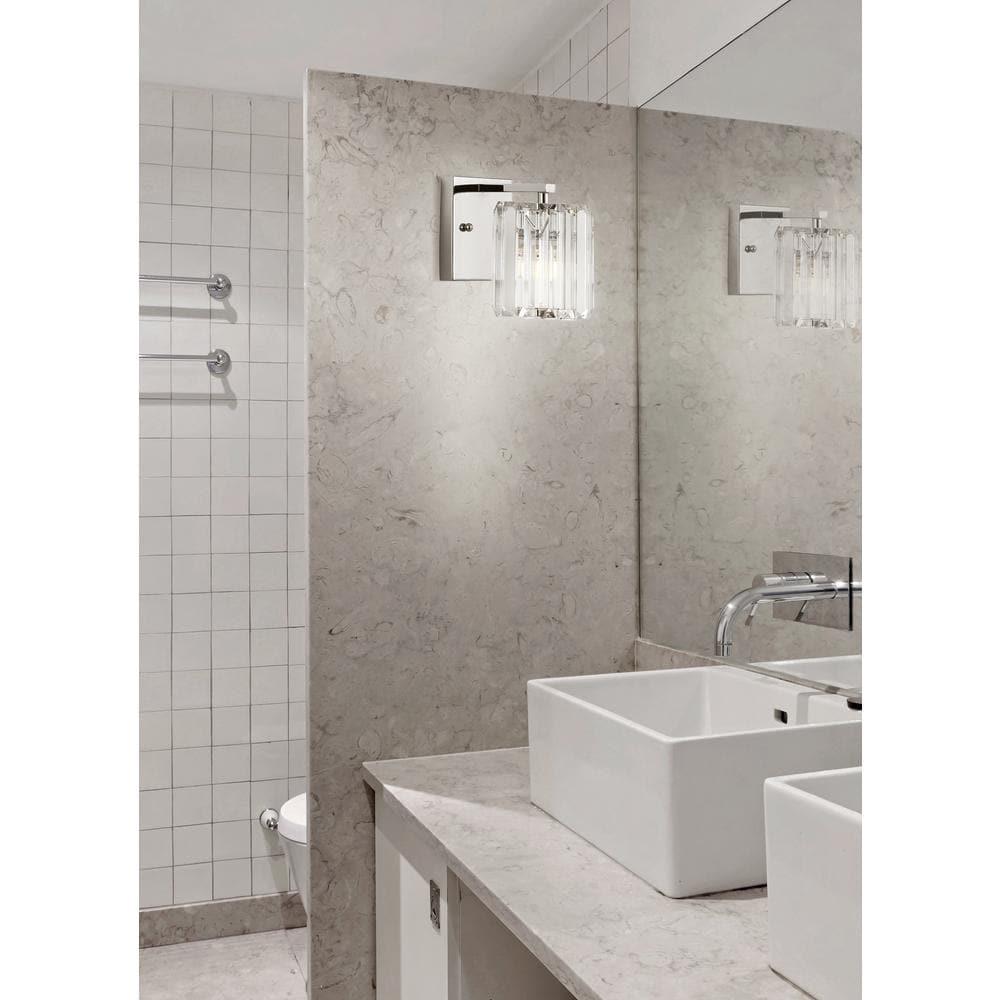 Coco Prism Vintage 4.75" 1-Light Metal/Glass Classic Glam LED Vanity Light, Chrome