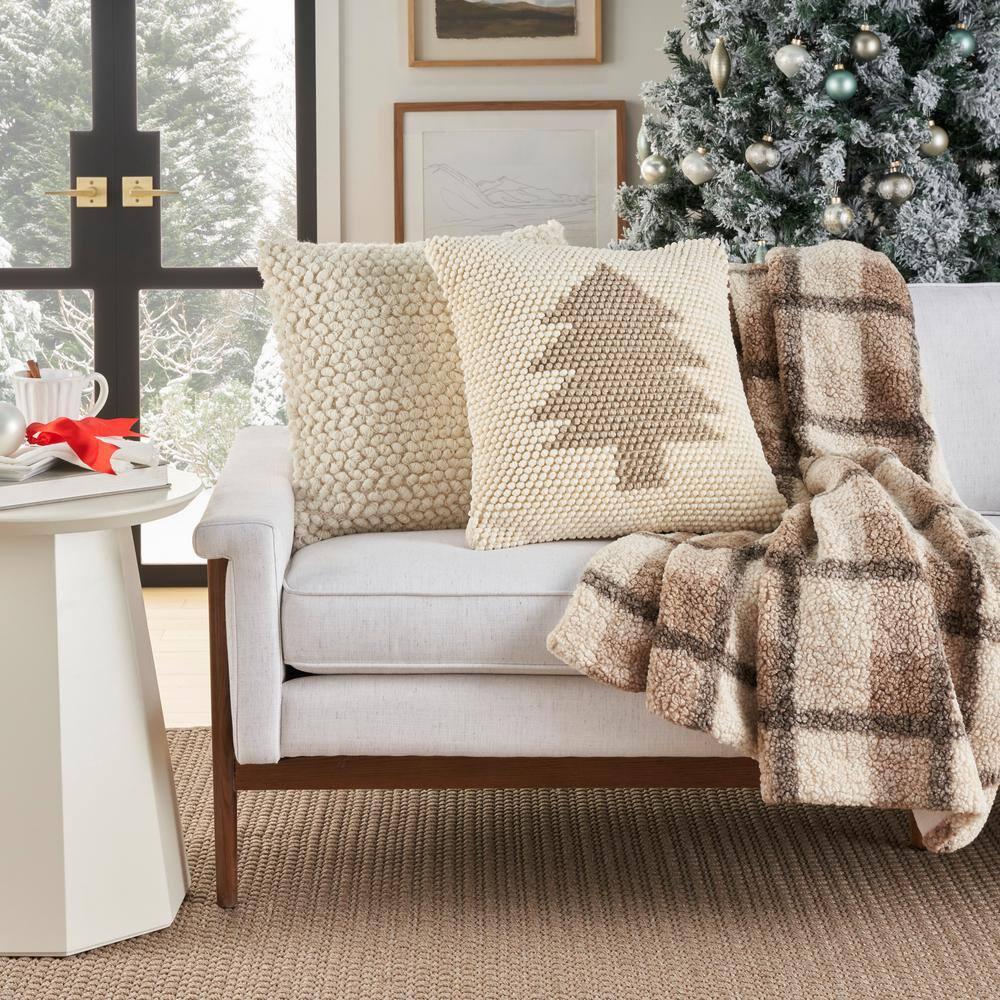 20"x20" Oversize Holiday Xmas Tree Loops Square Throw Pillow - Mina Victory: Polyester & Cotton, Zipper Closure