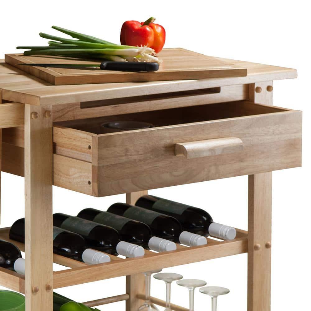 Millwood Pines Schulenburg Wood Kitchen Cart
