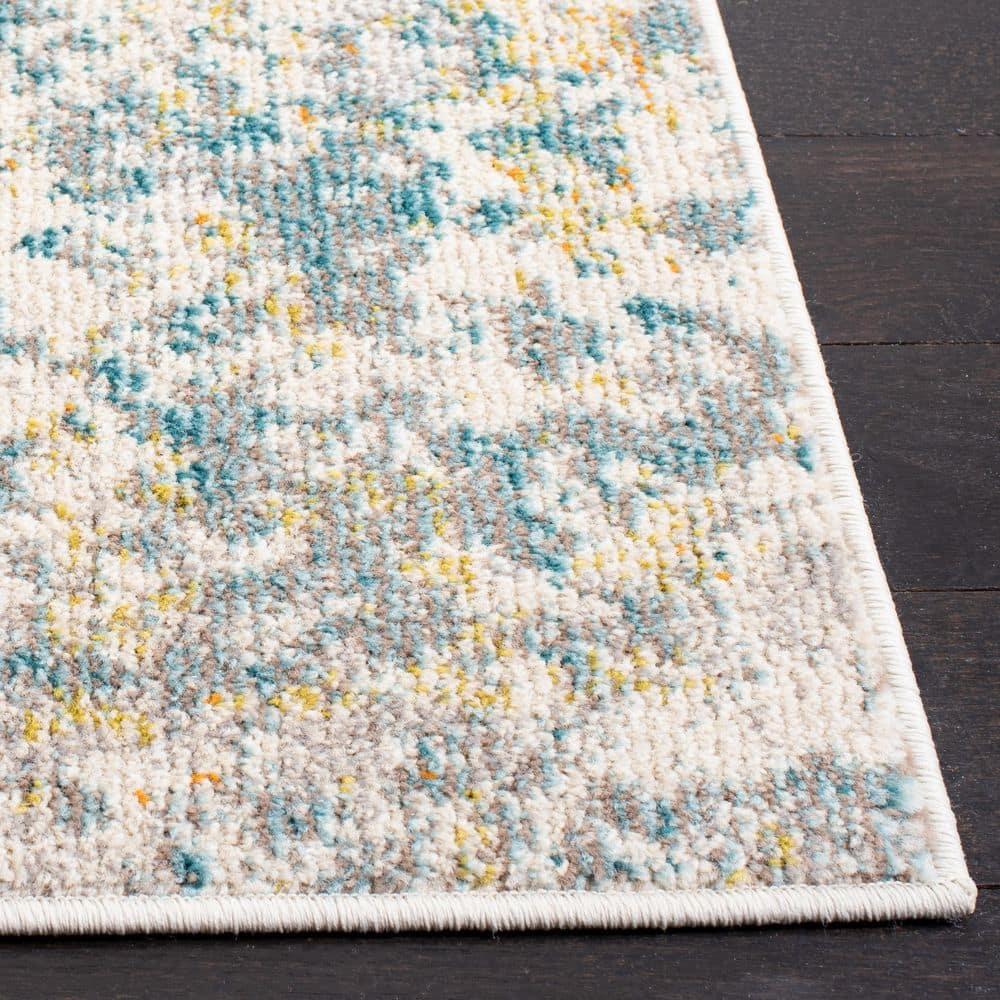 Madison MAD453 Power Loomed Indoor Area Rug - Teal/Gold - 8'x10' - Safavieh