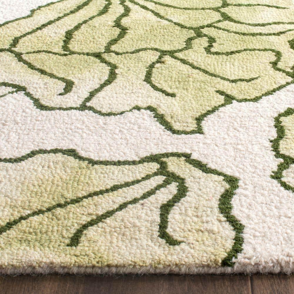 Dip Dye DDY683 Hand Tufted Accent Rug - Ivory/Light Green - 3'x5' - Safavieh.