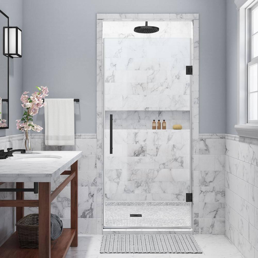 Kinkade 30.75" - 31.25" W x 72" H Hinged Frameless Shower Door