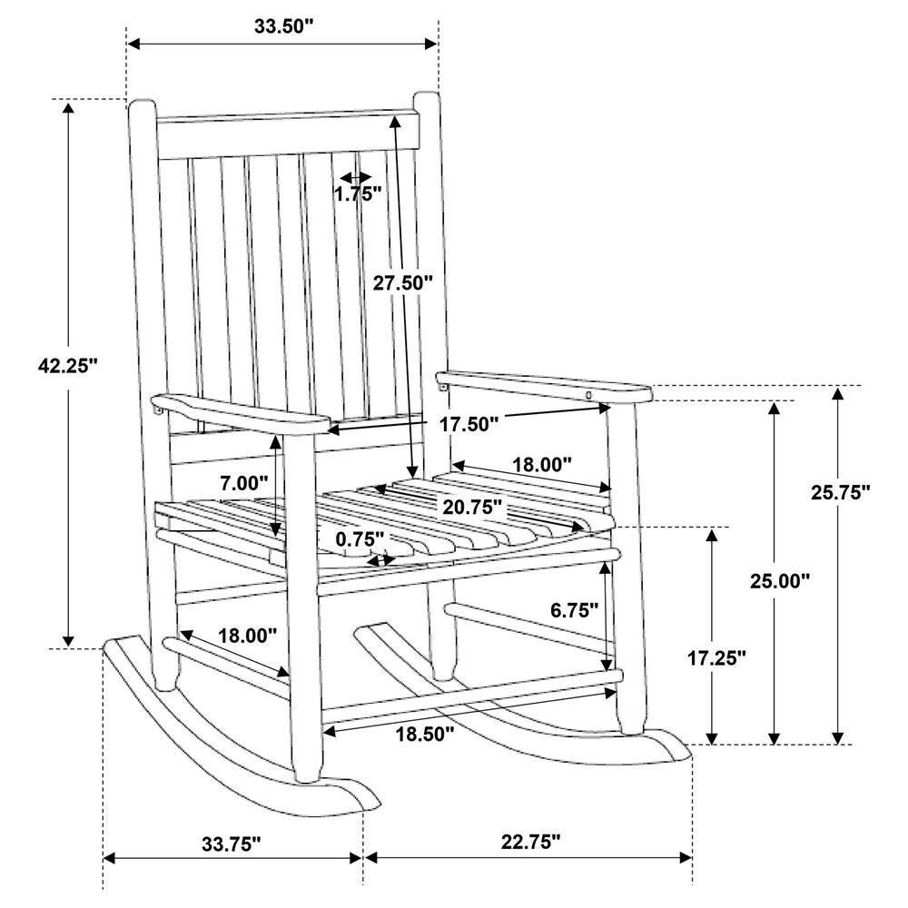 Annie Solid Wood Slat Back Rocking Accent Chair: Mission Style, Acacia - Coaster