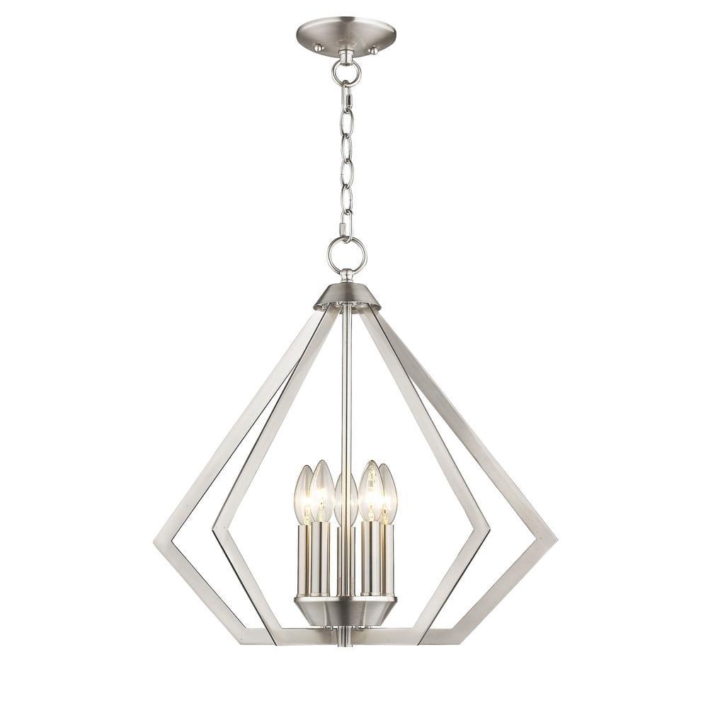 Livex Lighting Prism 5 - Light Chandelier in  Brushed Nickel